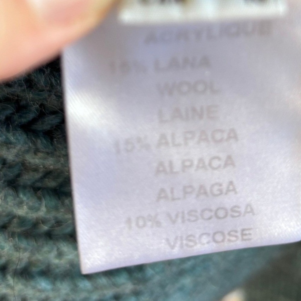 Ottod'Ame Teal Alpaca Wool Blend Ribbed Open Cardigan Duster Sweater US 8 - Picture 4 of 12